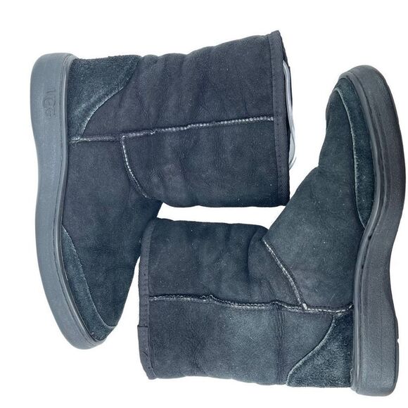 UGG Shoes - UGG Australia Womens Boots Suede Sheepskin Lined Mid Calf Leather Black M8-L9